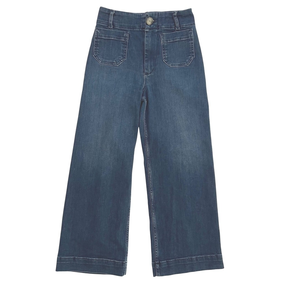Anthropologie Pilcro Jeans Women 26 Blue The Skipper High Rise Wide Leg Cropped